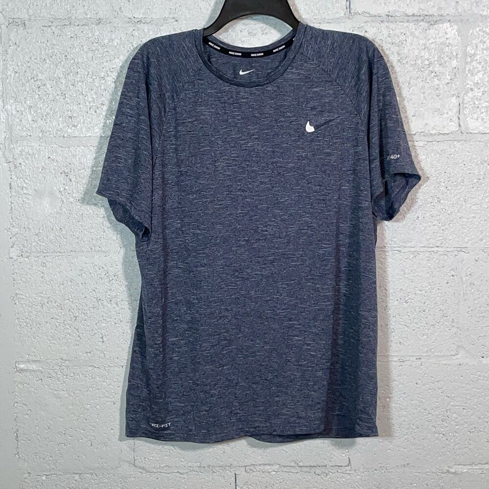 Nike Men's Hydroguard Dri-fit Stretch Upf 40+Rash Guard - Midnight Navy Xl